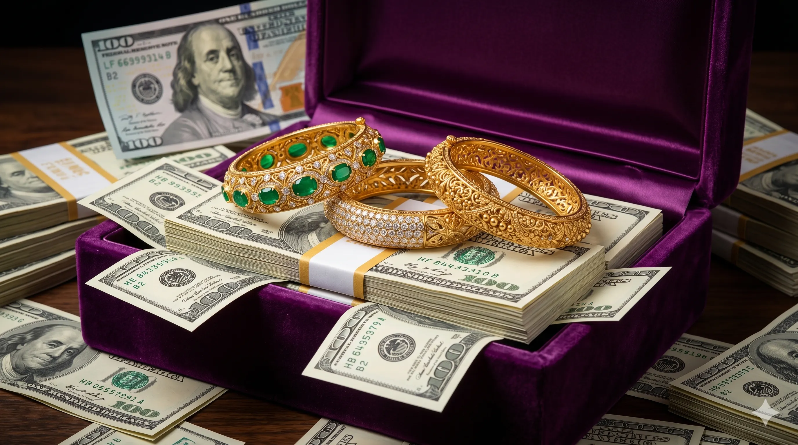 Gold rings and bracelets for cash exchange